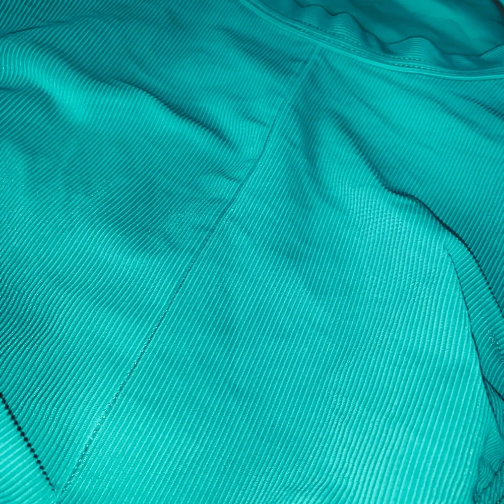 Vintage Women's Teal Ribbed One Piece Retro Bathing Swim Suit - Picture 9 of 10